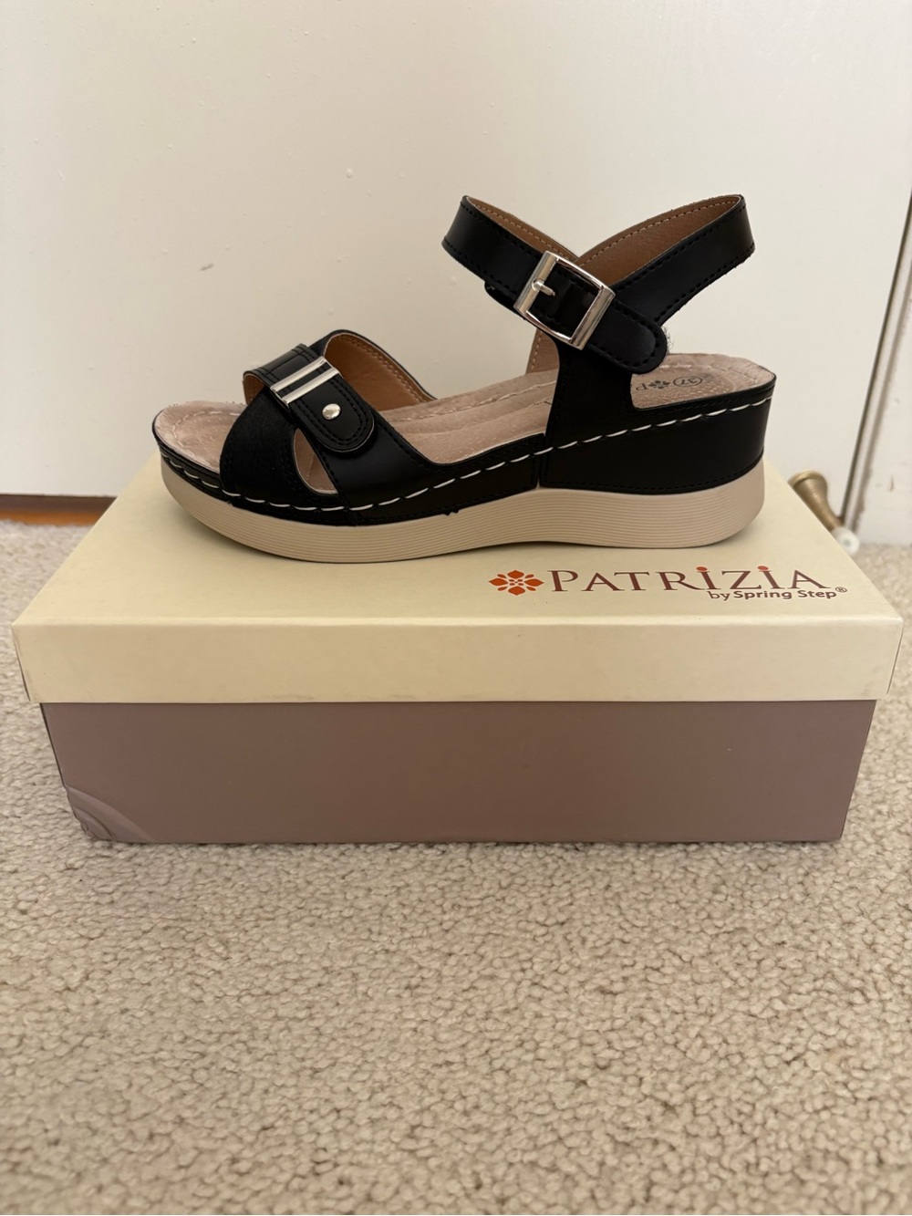 Black Platform Wedge Sandals